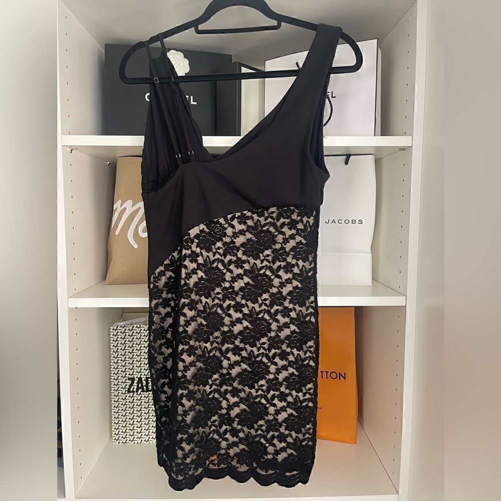 Free People Lower East Side Black Lace mini Dress M. NWT - Picture 3 of 7